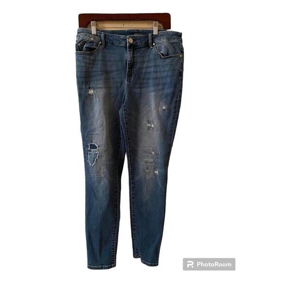 Chicos Denim Jeans Destressed Sz.1 Ankle = 8 - Picture 1 of 5